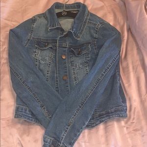 Distressed HUSTLER jean jacket